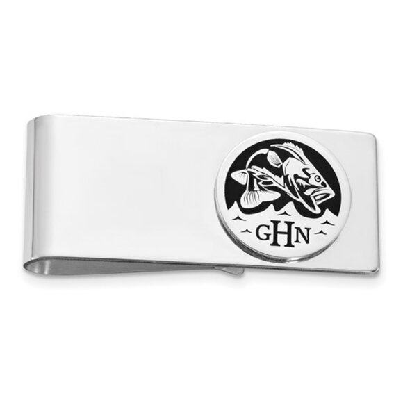 Custom Personalized Sterling Silver Money Clip choose Image & Monogram